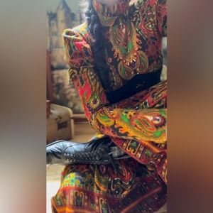 Psychedelic 1970’s vintage Tracy Petites Paisley Print dress